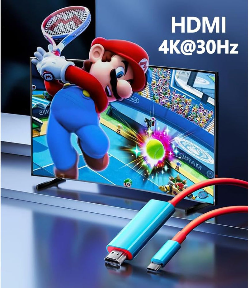 Switch Dock for Nintendo Switch OLED, 2 in 1 Switch TV Adapter with 4K HDMI Cable, Type C 100W Charg