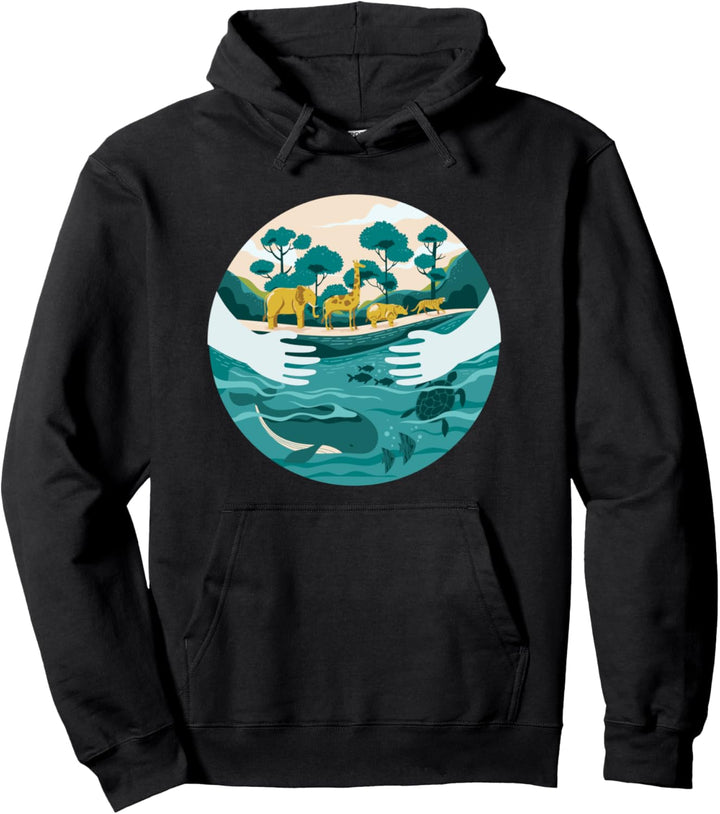 Schutz der Umwelt Ozeane Rettet Wildtiere Tag der Erde Pullover Hoodie