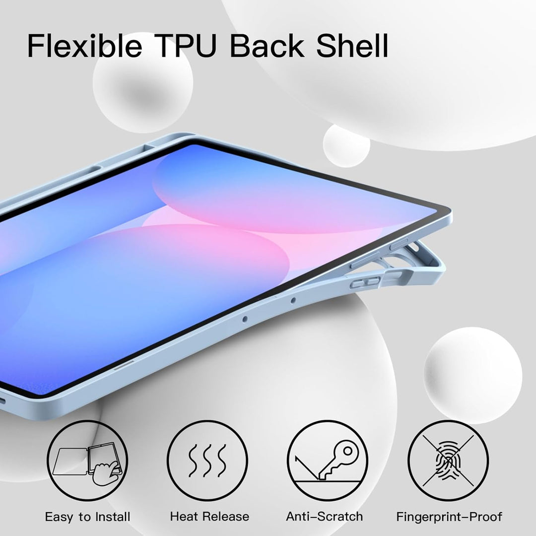 JETech Hülle für Samsung Galaxy Tab S10 FE Plus/S10 FE+ 13,1 Zoll mit S Pen Halter, Weiche TPU Tri-F