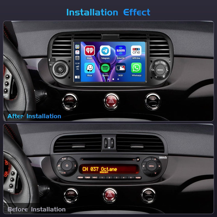 Inefala 4+128G Autoradio für FIAT 500 2007-2015 Android 15 mit 7&