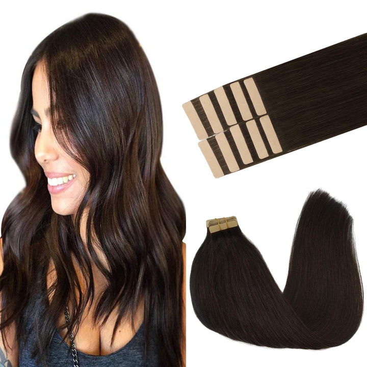 GOO GOO Tape in Extensions Echthaar, Tape Extensions Echthaar, 35cm 25g 10pcs, Extensions Echthaar,