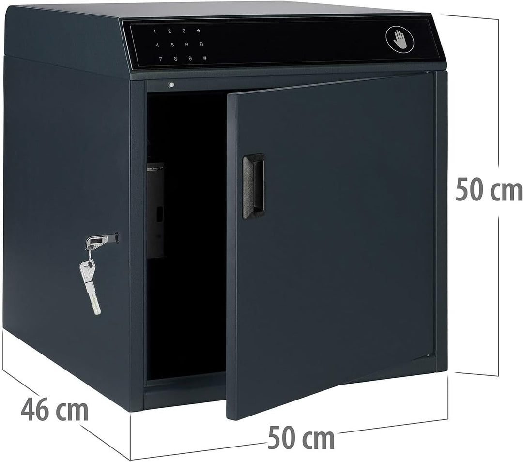 AGT Smarte Paketboxen: Paketbriefkasten mit WLAN-Gateway, Stahl, 46 x 50 x 50 cm, PIN, App (Briefkas