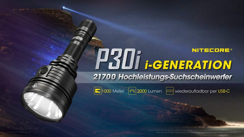 FLASHLIGHT PRECISE SERIES/2000 LUMENS P30I NITECORE