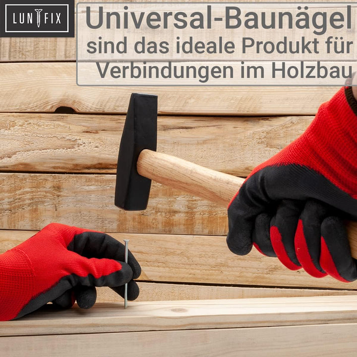 Stahlnägel 2,5 x 60 mm - 5kg (ca. 2200 stk.) – verzinkt, mit Senkkopf, 60mm lang (2.4"), Drahtstifte