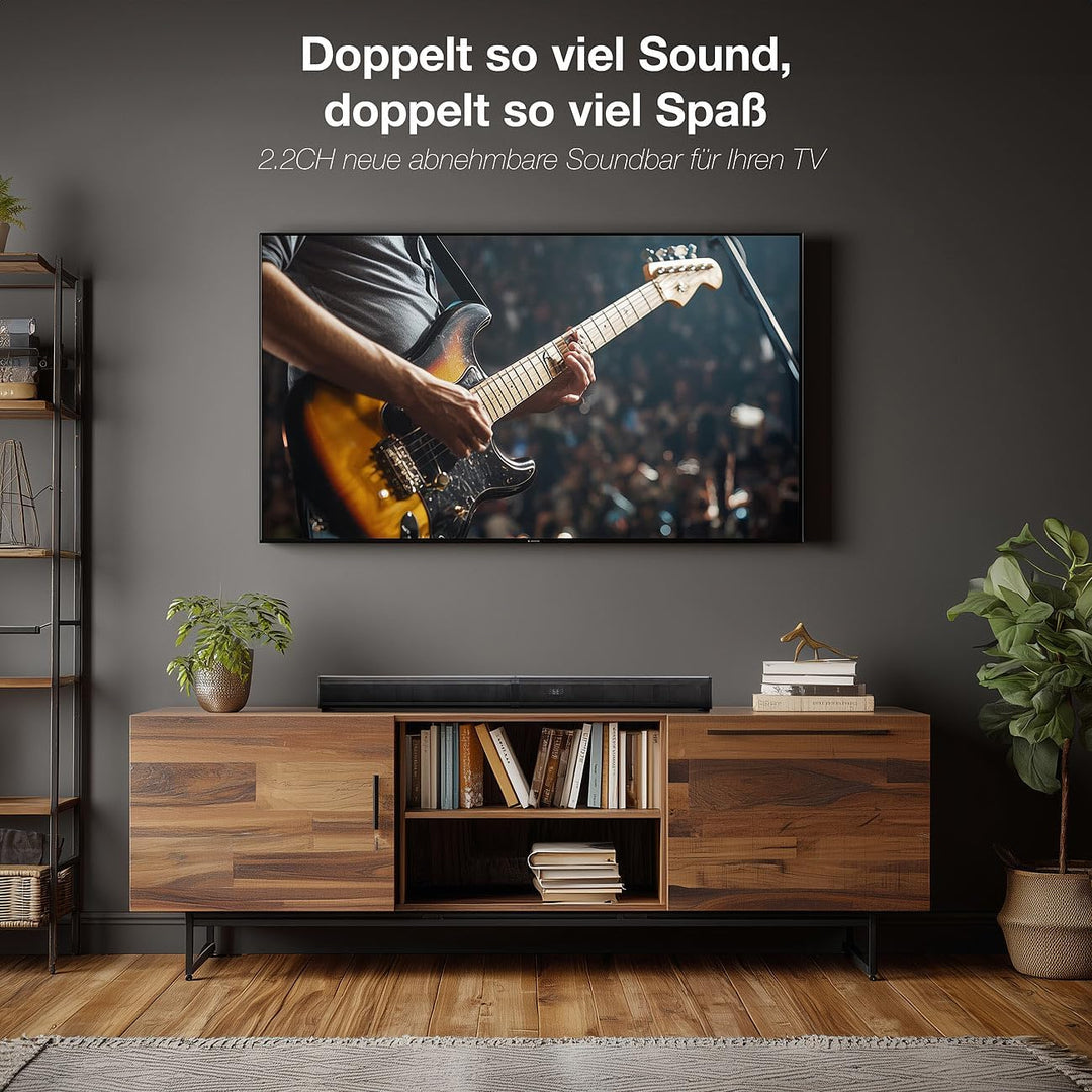 auvisio TV Lautsprecher: 2.2-Soundbar für TV-Geräte, teilbar, Dual-Subwoofer, Bluetooth, 180 W (Soun