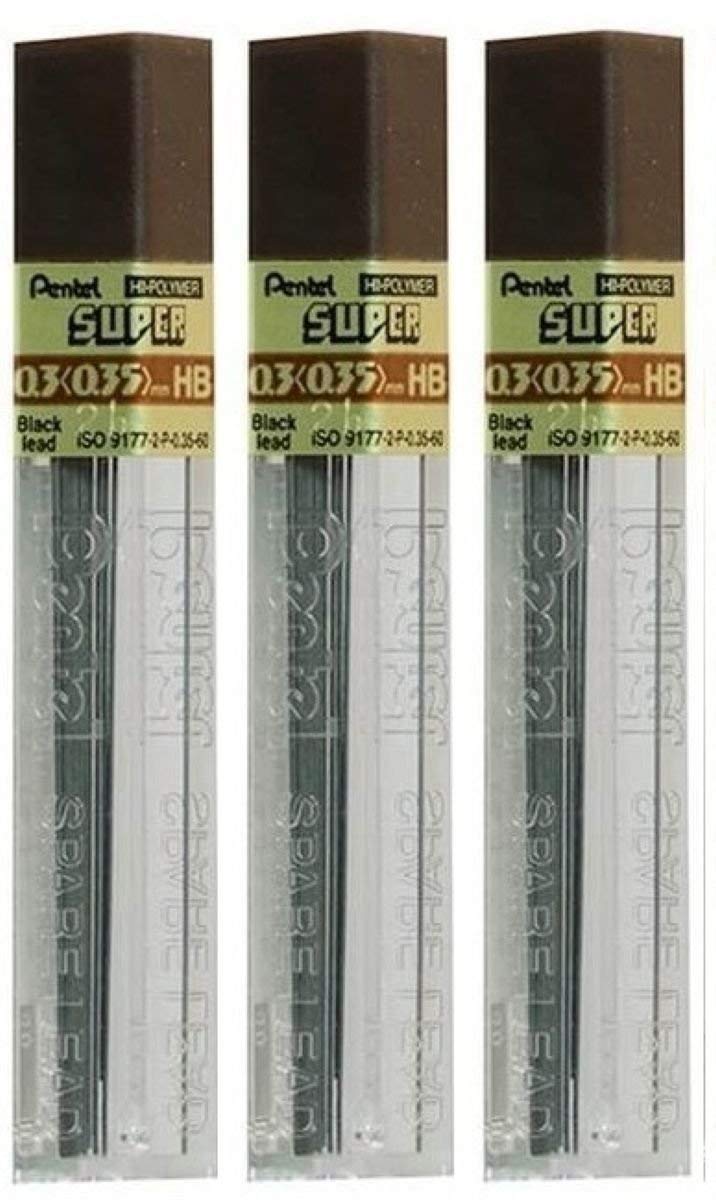 Pentel 0,3 mm, Härtegrad HB, Schirm Farbstift Nachfüllfarbe Hi Pollymer Super Ersatz Ersatzminen für