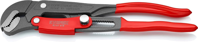 KNIPEX Rohrzange S-Maul mit Schnelleinstellung, Chrom-Vanadium, grau pulverbeschichtet, Griff mit Ku