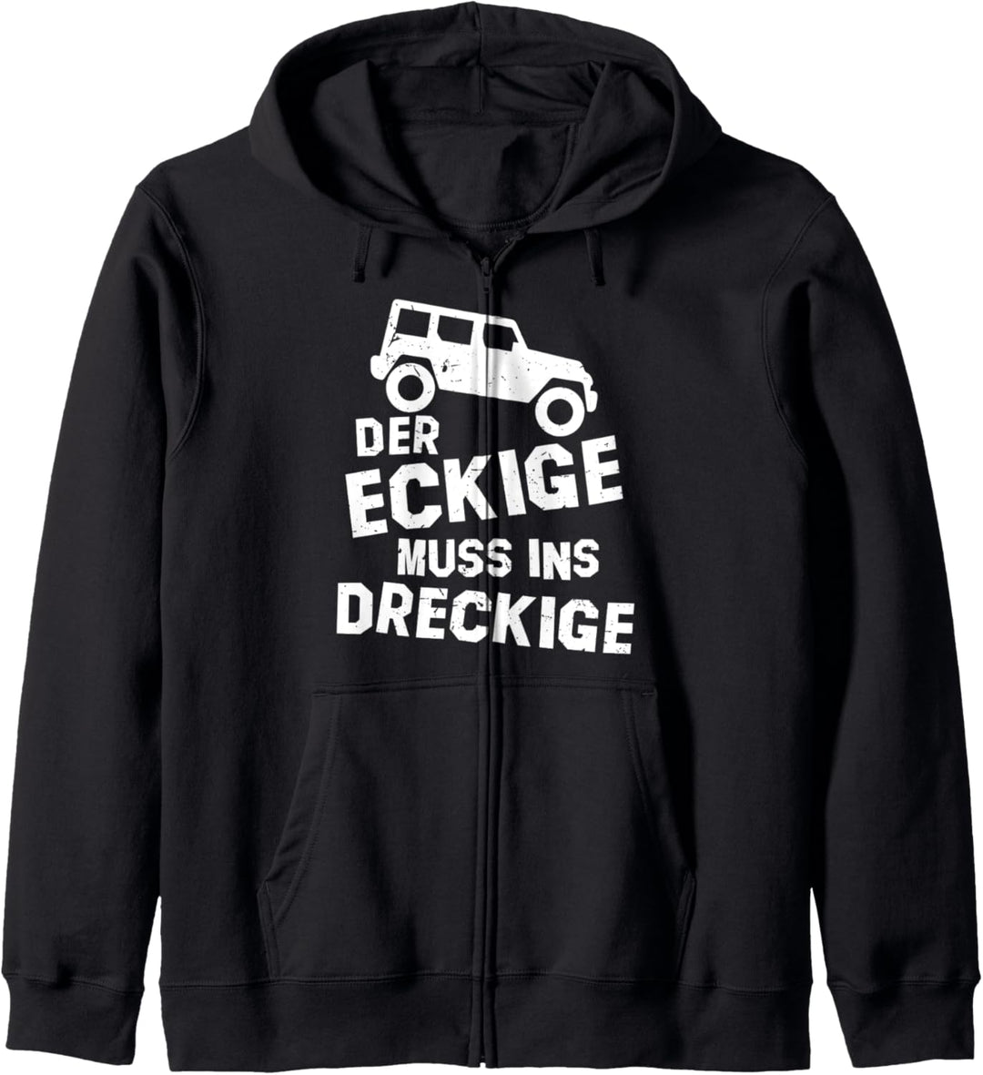 Geländewagen Der Eckige Muss ins Dreckige Lustiges Offroad Kapuzenjacke