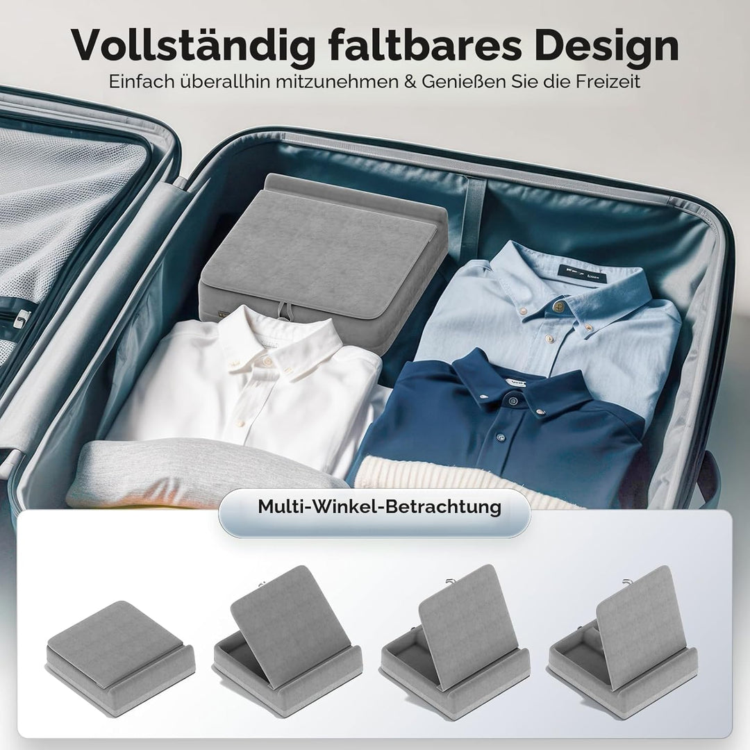 KDD Tablet Kissenständer mit Aufbewahrung, Faltbarer Ipad Ständer, einstellbar Tablet Halterung Kiss
