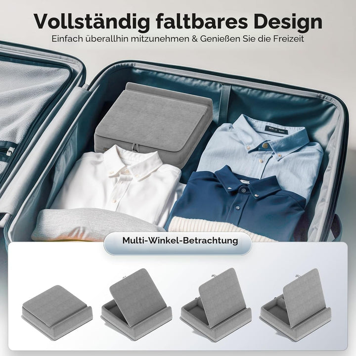 KDD Tablet Kissenständer mit Aufbewahrung, Faltbarer Ipad Ständer, einstellbar Tablet Halterung Kiss