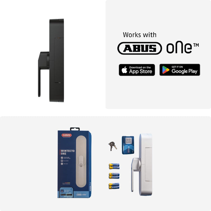 ABUS Fensterantrieb WINTECTO One – Smarter Fenstergriff für Fenster, Balkon- und Terrassentür – mit