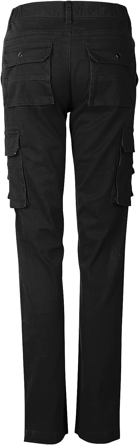 Cargohose Damen Strecken Arbeitshose Cargo Hose Damen y2k schlanke Passform Mehrere Taschen 30 Schwa