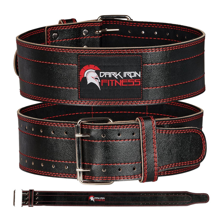 Dark Iron Fitness Weight Lifting Belt, Genuine Leather Belts for Gym Men and Women, Durable Comforta