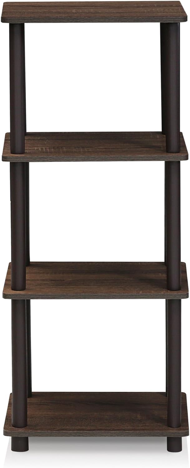 Furinno Raumregalsystem mit 3 Fächern, holz, Nussbaum/Braun, 29.46 x 29.46 x 92.71 cm Walnuss/Braun
