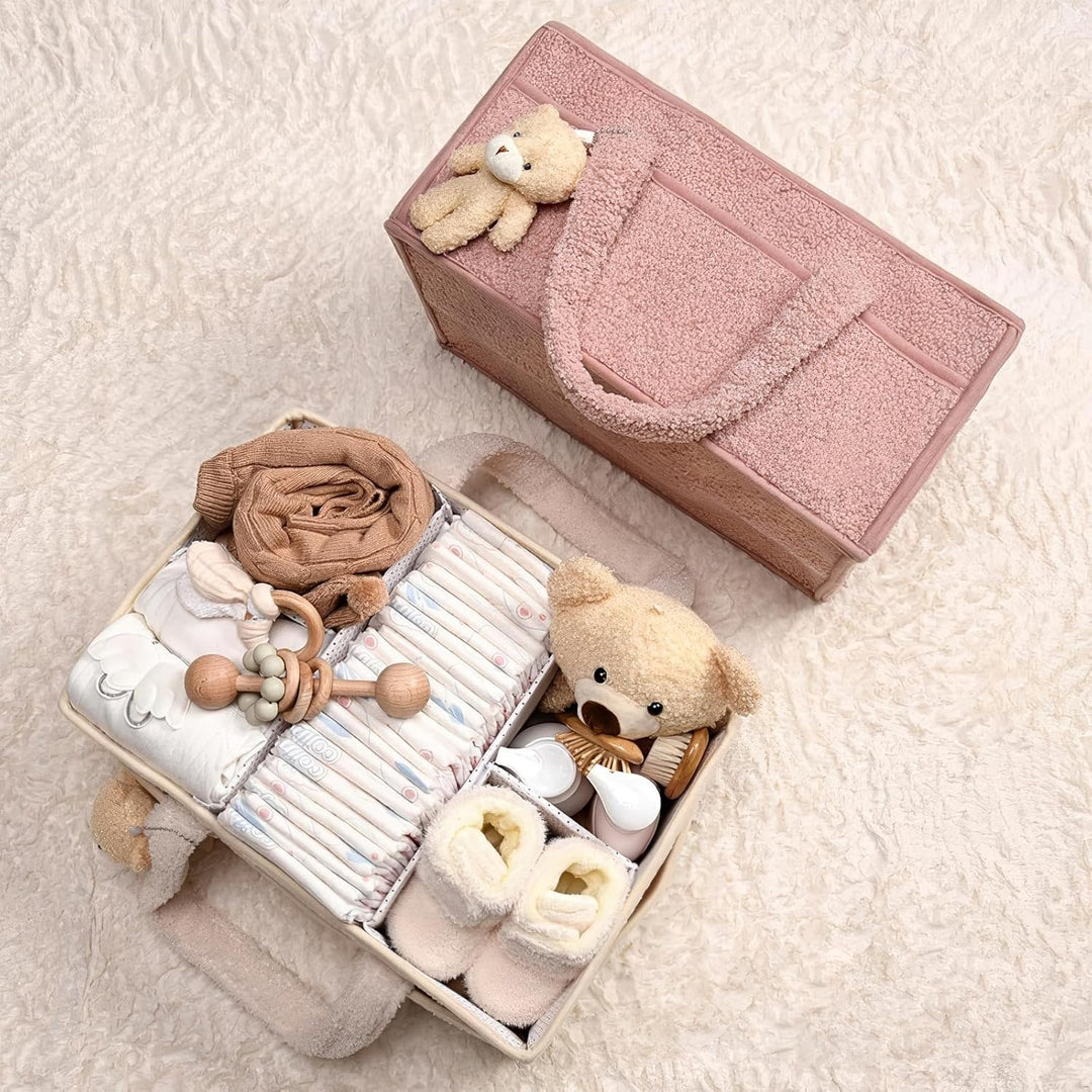 Baby Wickeltasche Organizer，Baby-Windel-Caddy Organizer für Wickeltisch，Multifunktional Tragbar Wick