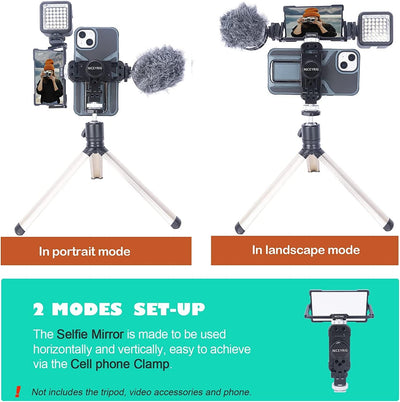 NICEYRIG Smartphone Selfie Vlog Spiegel Kit mit Flip Screen Mirror & Multifunktionale Telefon Cold S