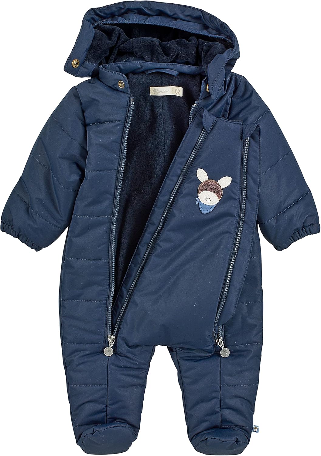 Sterntaler Unisex Kinder Overall Baby Overall gesteppt mit Kapuze Esel Emmi 74 Marine, 74 Marine