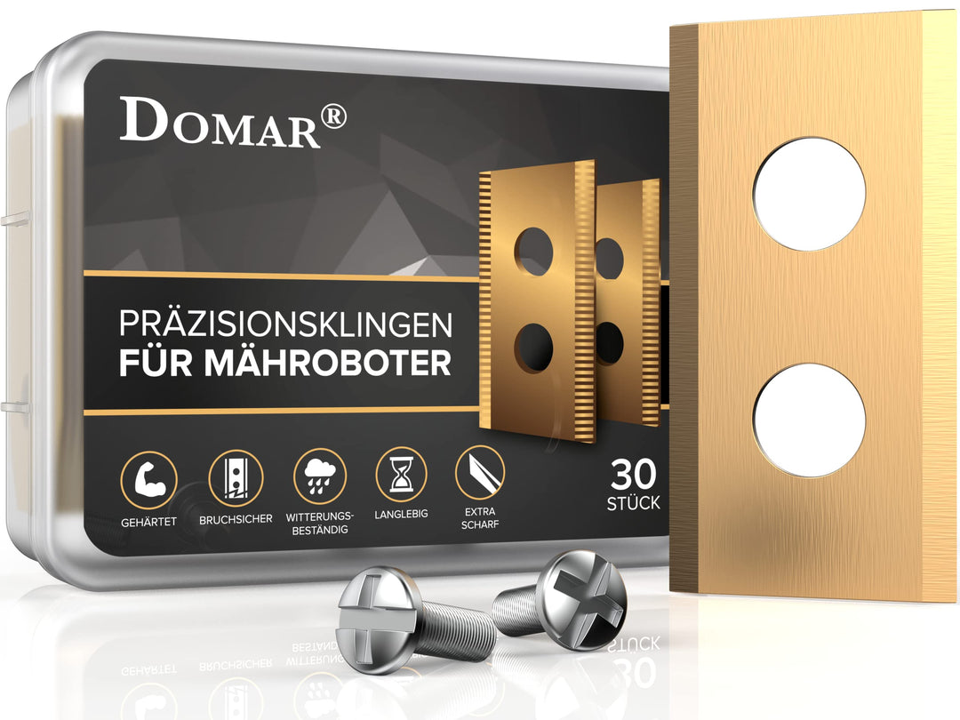 Domar - Langlebige Mähroboter Messer passend für Worx Landroid inkl. Schrauben I Verbesserte Mährobo
