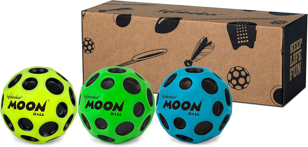 Waboba Moon Ball 3-Pack – am Höchsten Springender Gummiball – Patentiertes Original-Design – Ballkra