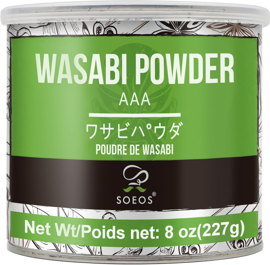 Soeos Premium Wasabi Pulver 227 g mit echtem Wasabi Grade AAA Pulver Wasabi Pulver für Sushi Sushi P