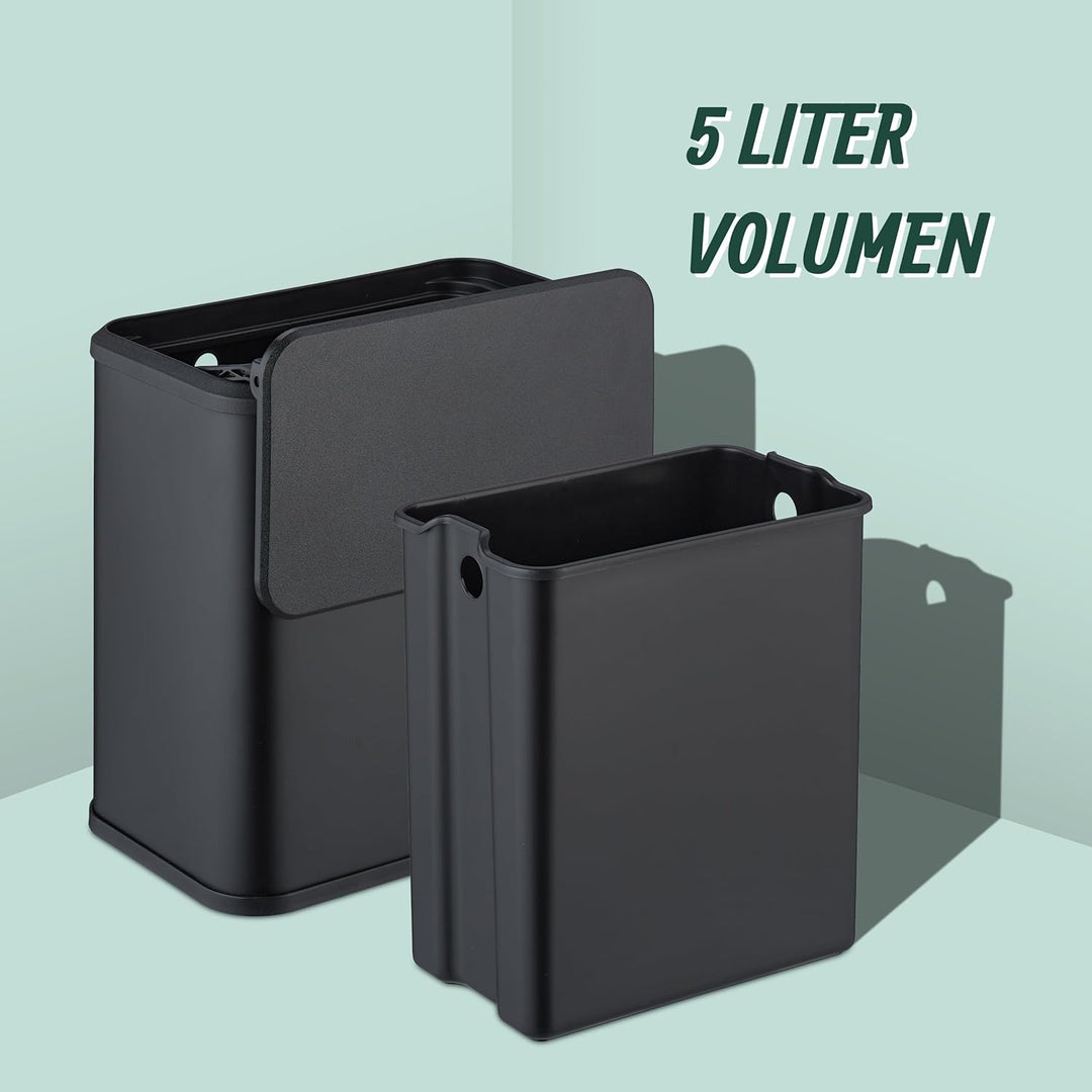 Relaxdays Mülleimer aufhängbar, 5 Liter, Küche und Bad, Inneneimer, Metall und Kunststoff, Kosmetikm