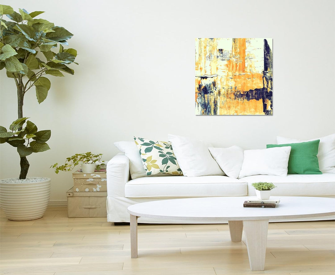 Paul Sinus Art Modernes Wandbild Abstrakt001_60x60cm Abstrakte Kunst Kunstdruck auf Leinwand Zeitlos