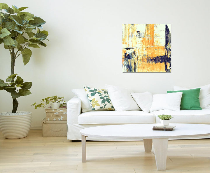 Paul Sinus Art Modernes Wandbild Abstrakt001_60x60cm Abstrakte Kunst Kunstdruck auf Leinwand Zeitlos