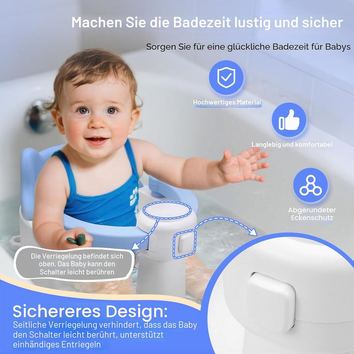 Badewannensitz Baby ab 6 Monate, Baby Badesitz mit 4 Saugnäpfen,Bath Seat für Dusche Oder Badewanne,