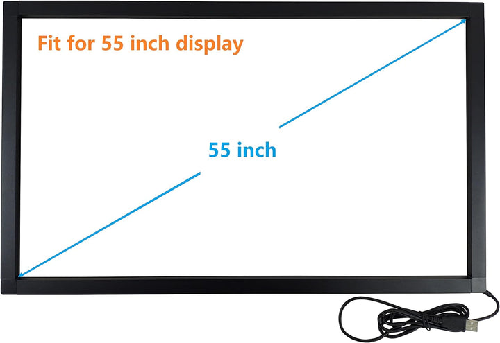 Deyowo 55 Zoll Infrarot-Touchscreen-Rahmen, IR-Touchscreen-Overlay, Touchscreen-Panel, kostenloser T