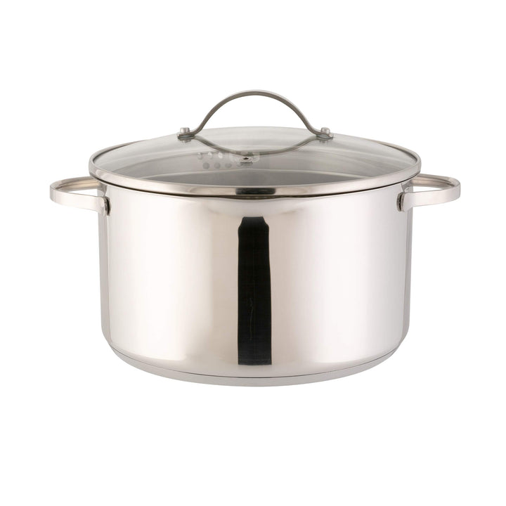 axentia Kochtopf Pado aus poliertem Edelstahl 24cm - Topf mit Glasdeckel - Suppentopf mit Schüttrand