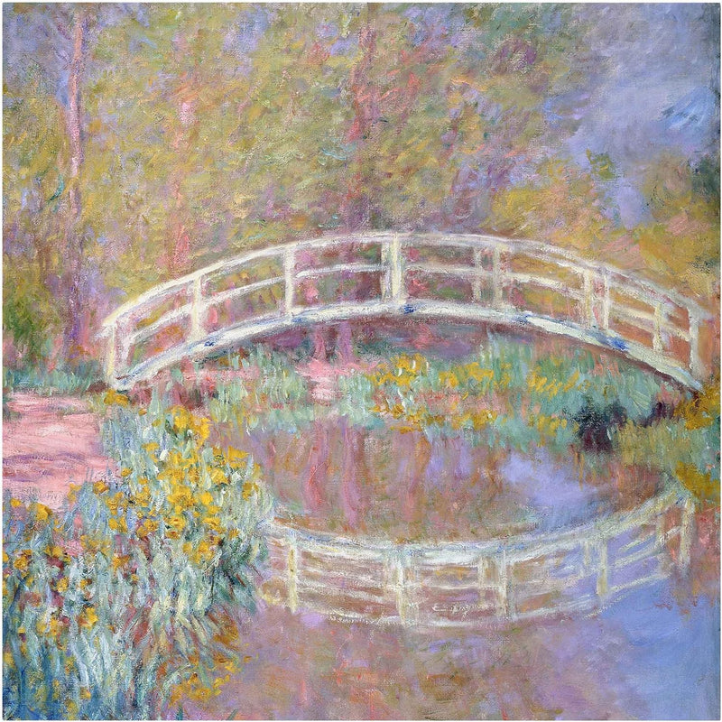 Bilderwelten Top Claude Monet Leinwandbilder Brücke in Monets Garten 30 x 30cm 30L x 30B cm Claude M