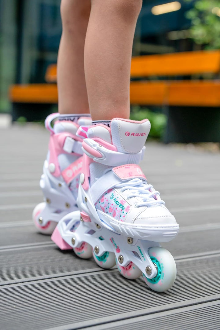 RAVEN Inline Skates Inliner für Kinder Mädchen verstellbar 35-39 (23cm-25,5cm) Rosi, 35-39 (23cm-25,