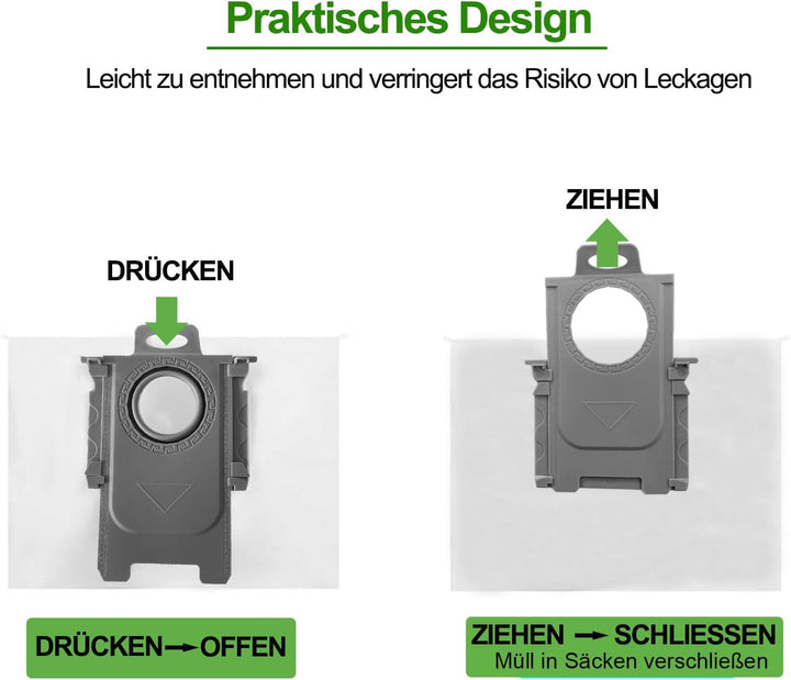 8 Stück Staubbeutel für Roborock Q7 M5+/ Q7 L5+/ Q10 S5+/ Q10 X5+/ S8+/ S8 Pro Ultra/ S7 MaxV Ultra/