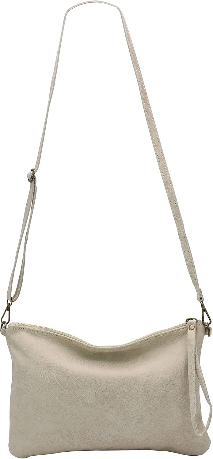 SH Leder Echtleder Umhängetasche Clutch im vintage look mittelgross Tasche Abendtasche 33x22cm Clara