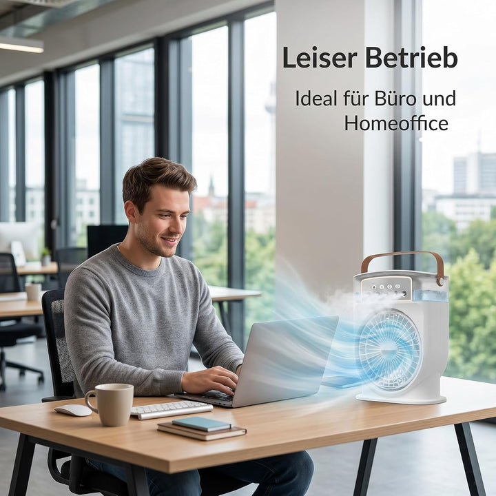 Mini Klimaanlage Mobil, Luftkühler ohne Abluftschlauch, Wassertank