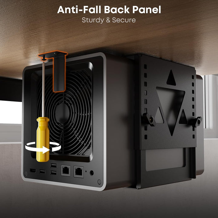 PUTORSEN Untertisch Halterung für Mini-PC/NAS, Höhen- und breitenverstellbare PC Halterung unter Sch