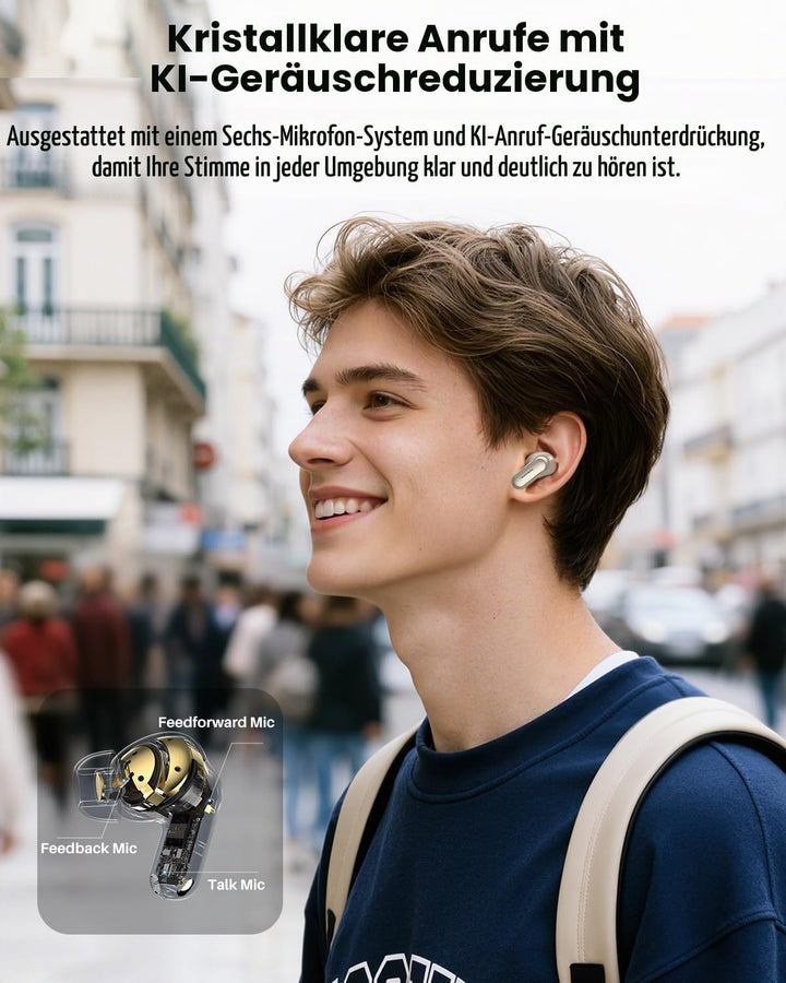 TOZO NC20 Pro Kabellose Bluetooth Kopfhörer mit Smart-Touchscreen, Adaptive Aktive Geräuschunterdrüc