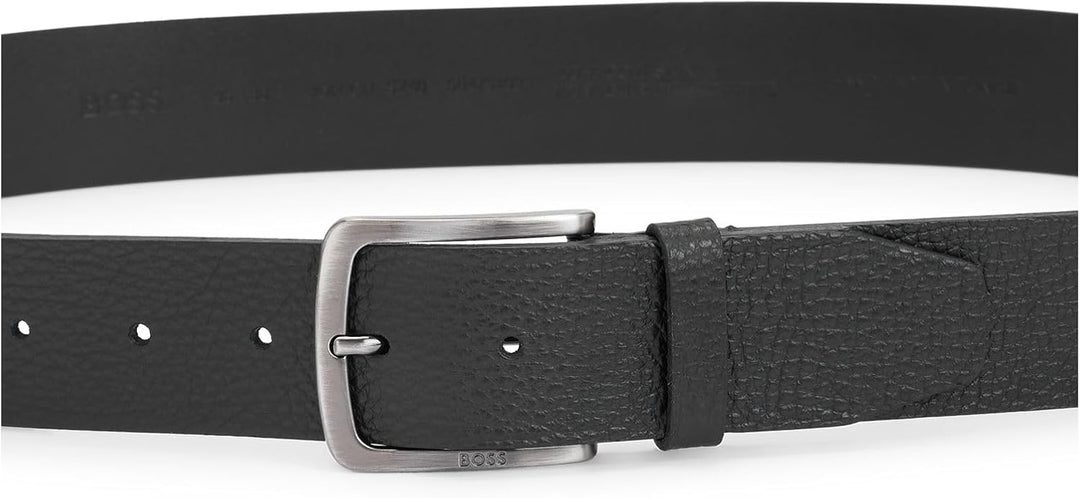 BOSS Herren Jor-Gr Sz40 Gürtel aus genarbtem italienischem Leder mit Logo-Schliesse 80 Black1, 80 Bl