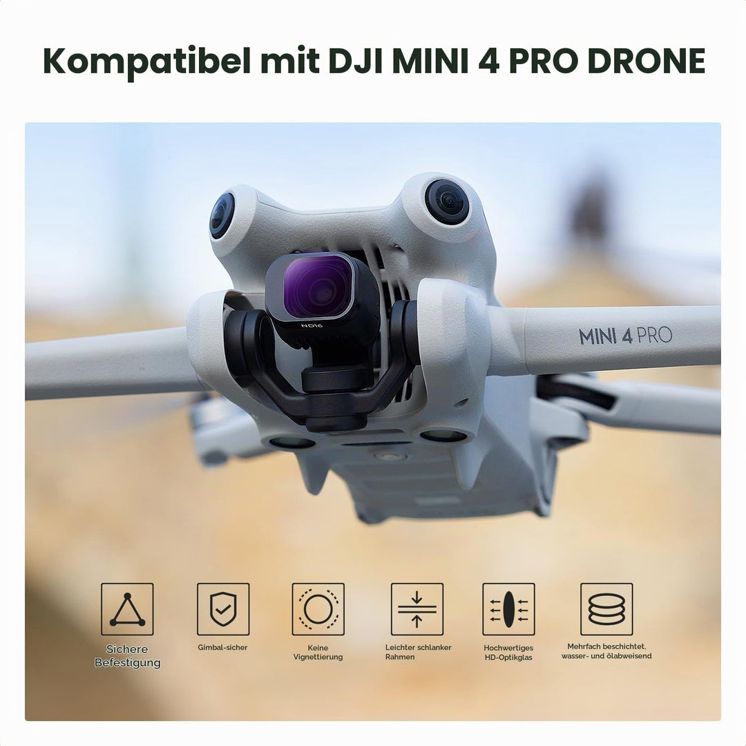 K&amp;F Concept Mini 4 Pro Filterset,4 Stück CPL,UV,ND8, ND16 Filter Kompatibel mit DJI Mini 4 Pro, mit