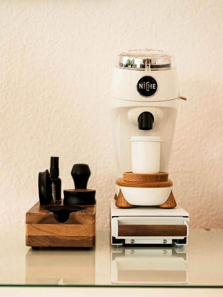 Normcore Espresso-Tampingstation, natürlicher amerikanischer Walnussholz, Kaffee-Tamperstation, Stän