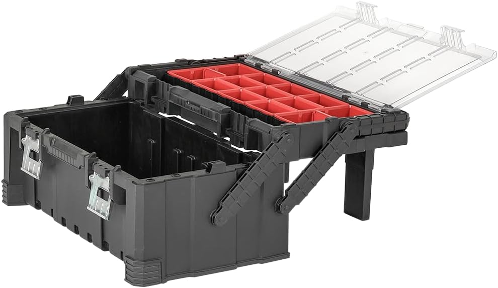 Keter 17187311 Werkzeugbox inkl. Sortimentskasten Master Pro Serie Cantilever Tool Box 22 Zoll, Kuns