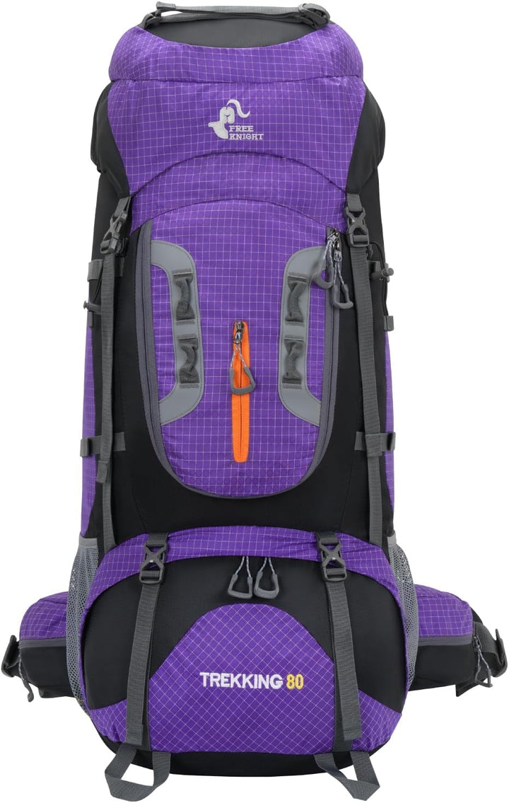 Bseash 80L Wasserdichter Wanderrucksack mit Regenschutz, leichter Outdoor-Sport, Reisen, Tagesrucksa