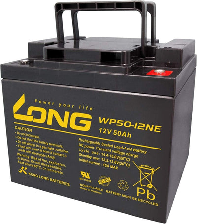 1x AGM 12V / 50Ah Blei-Akku - WP50-12NE zyklenfest kompatibel MP50-12C, 12LCP-50, REC50-12I