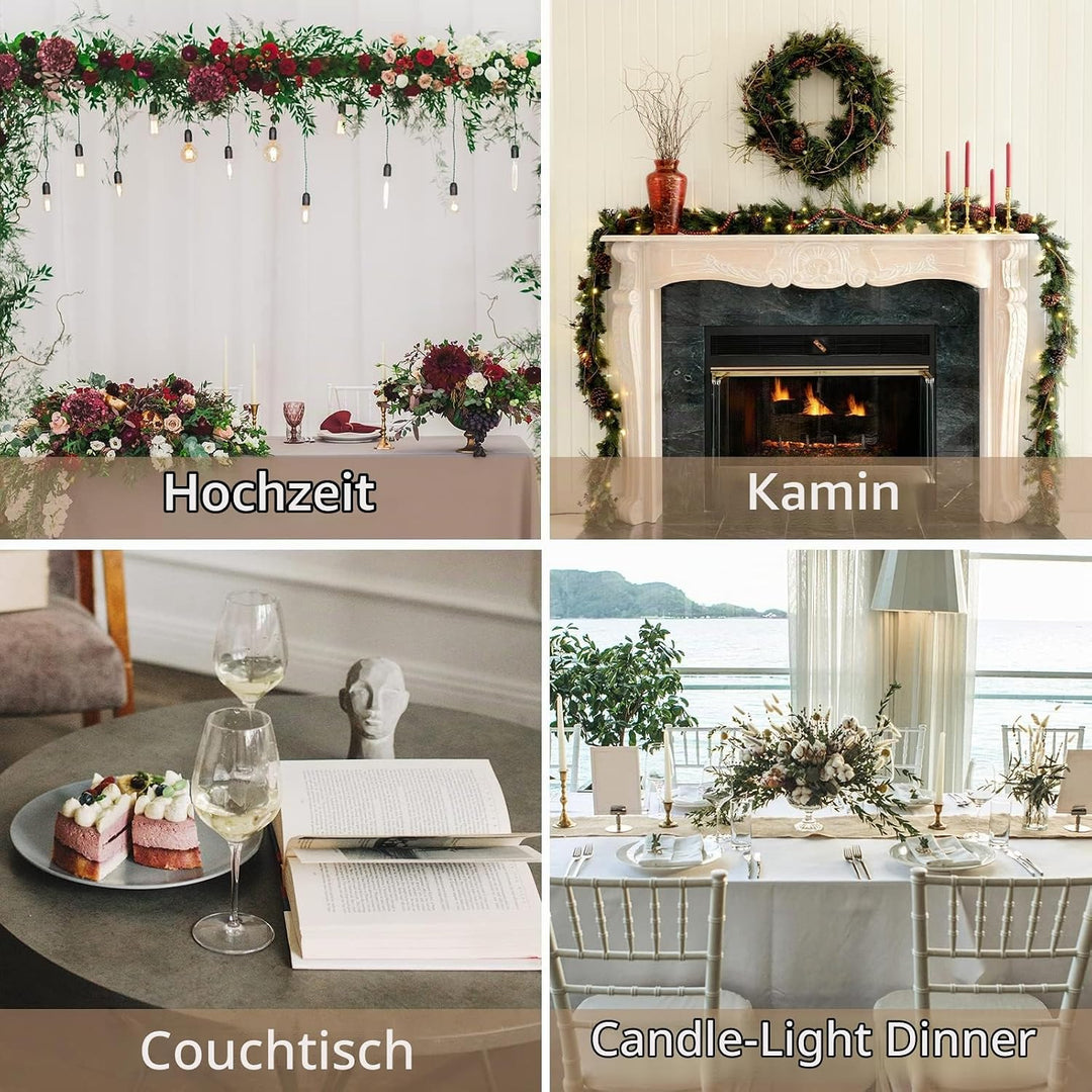 Sziqiqi 18 Stück Kerzenständer Stabkerzenhalter Gold mit Glas für Hochzeitstisch Deko - 48cm Modern