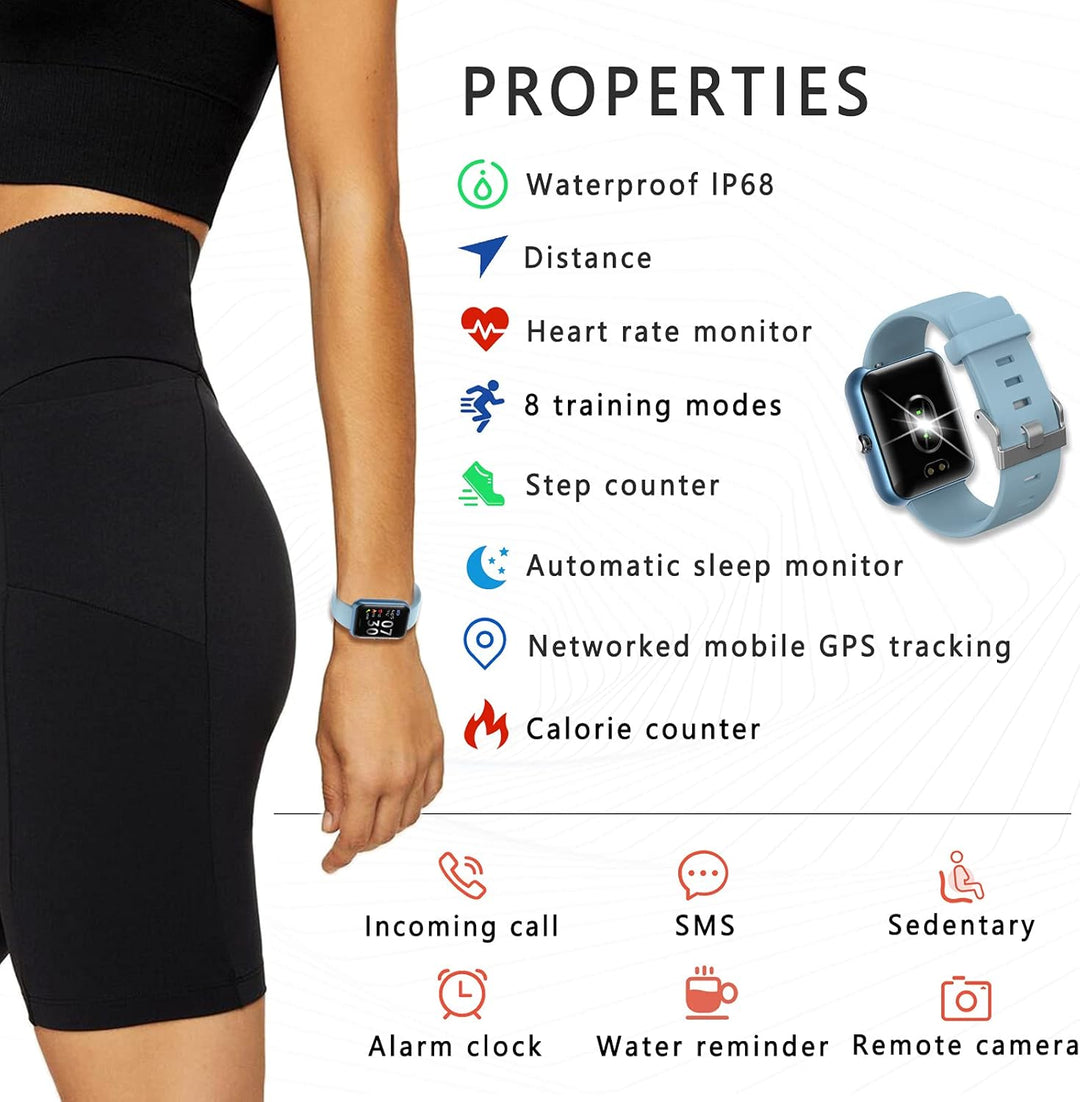 SUPBRO Smartwatch Fitness Armband Tracker 1,3" Herzfrequenzmessungen Schlafüberwachung Smartphone-Be