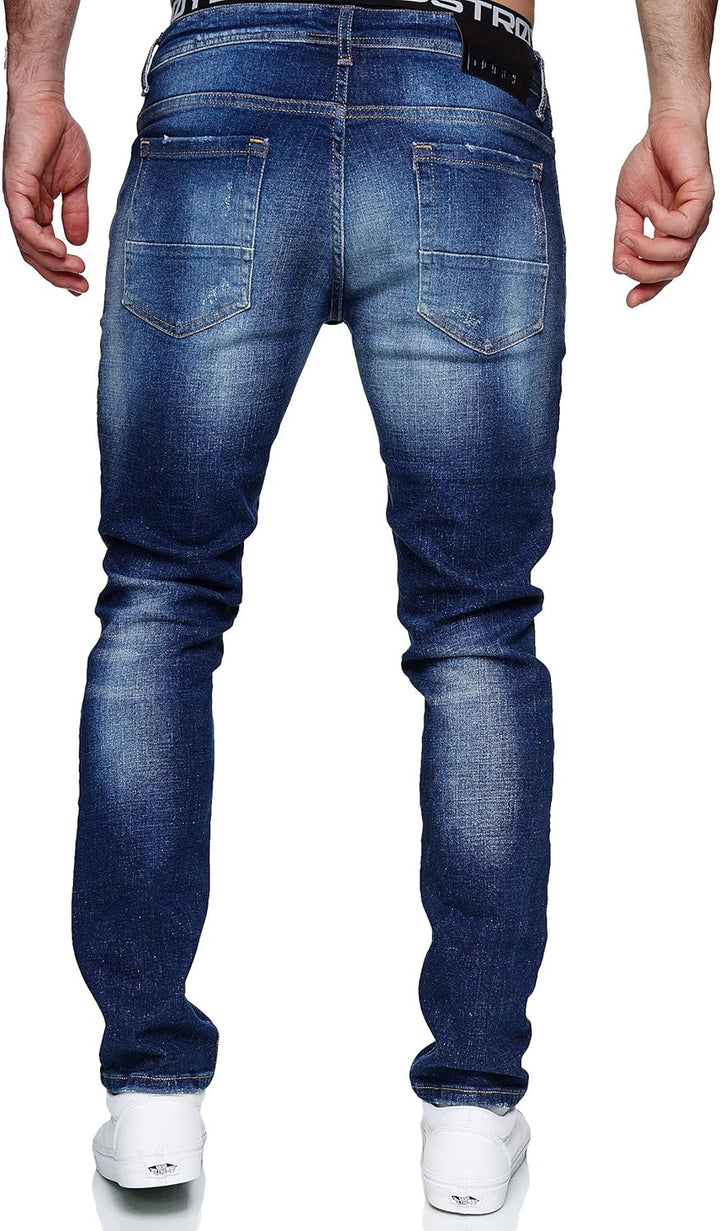 MERISH Jeans Herren Slim Fit Jeanshose Stretch Denim Designer Hose 1507 32-34 1507-3 Dunkelblau, 32-