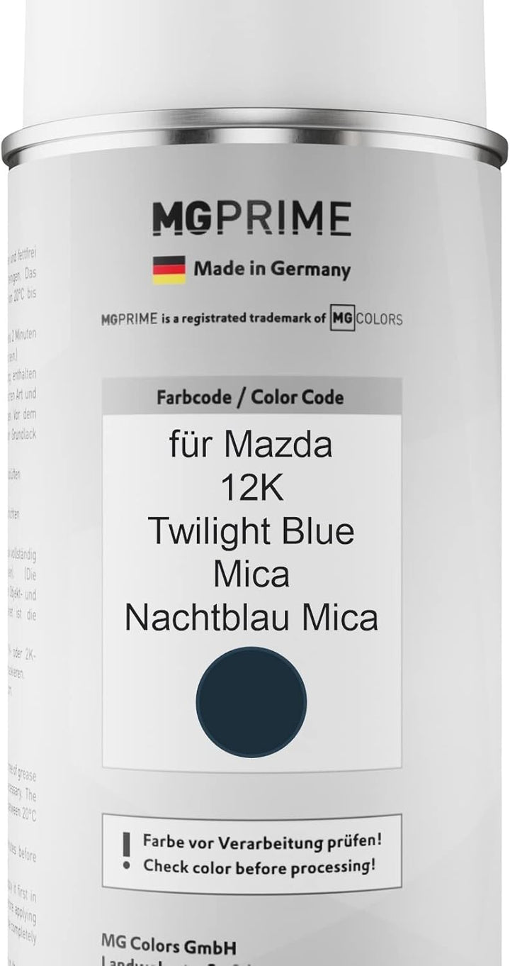 MG PRIME Autolack Sprühdosen Set für Mazda 12K Twilight Blue Mica/Nachtblau Mica Basislack Klarlack