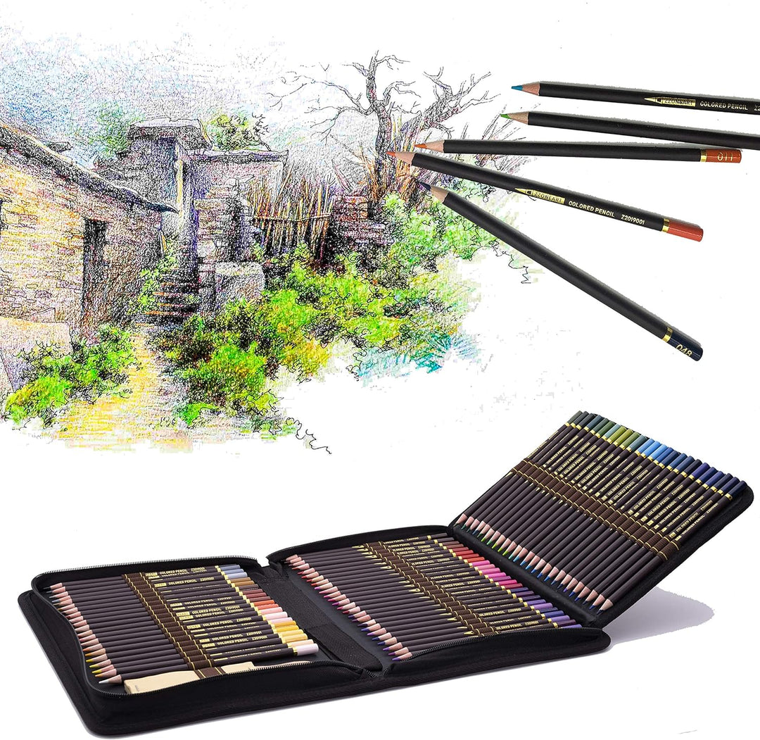 96pcs Buntstifte Set,Bleistift Zeichnen Set für Skizzieren,Profi Malset Art Set inklusive federtasch