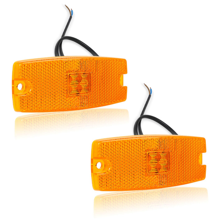 Qiping 2 Pack Begrenzungsleuchte Orange 12V 24V LED Umrissleuchte Gelb Bernstein Positionsleuchte mi
