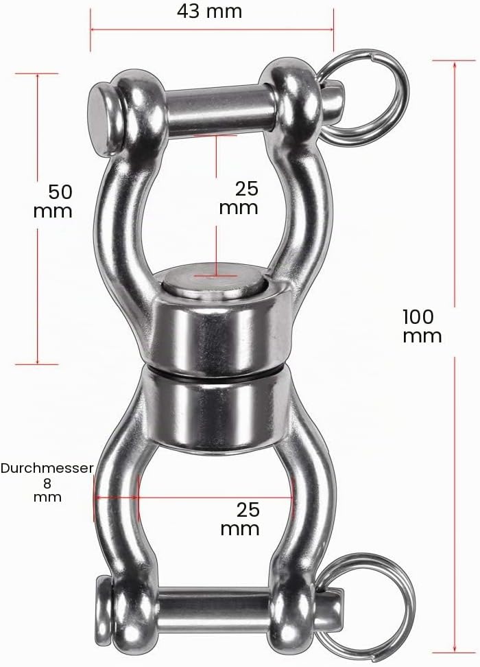 SELEWARE Schaukelhaken Schwerlast Hängesessel Outdoor - Silent Bearing Drehhaken Boxsack Halterung D
